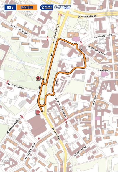 zdjecie trasy rajdu na odcinku w miejscowości Rzesz&oacute;w